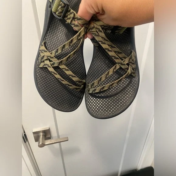 Women’s Chaco zx/1 strappy sandals in green avocado and black geometric size 8 - Picture 6 of 13